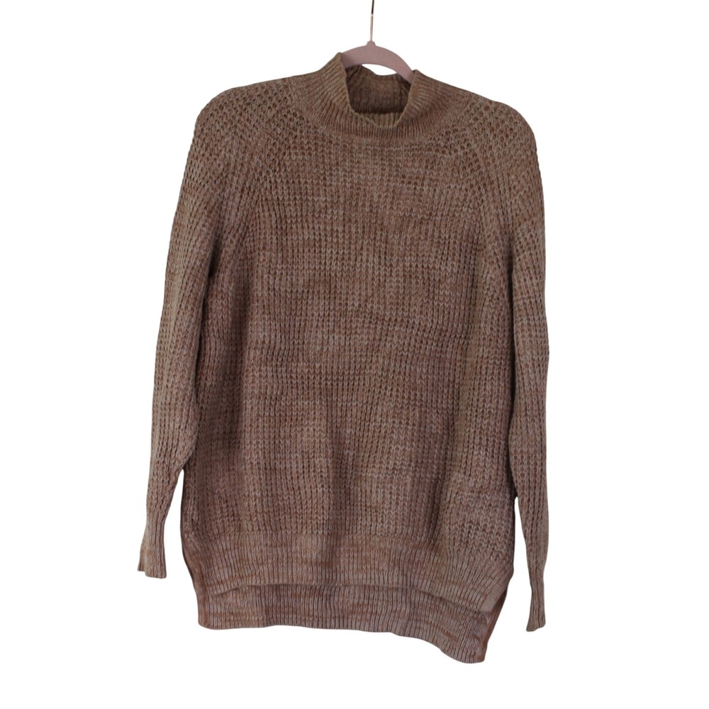 BDG Urban Outfitters Cozy Gorpcore Casual Pink Mock Neck Waffle Knit Sweater